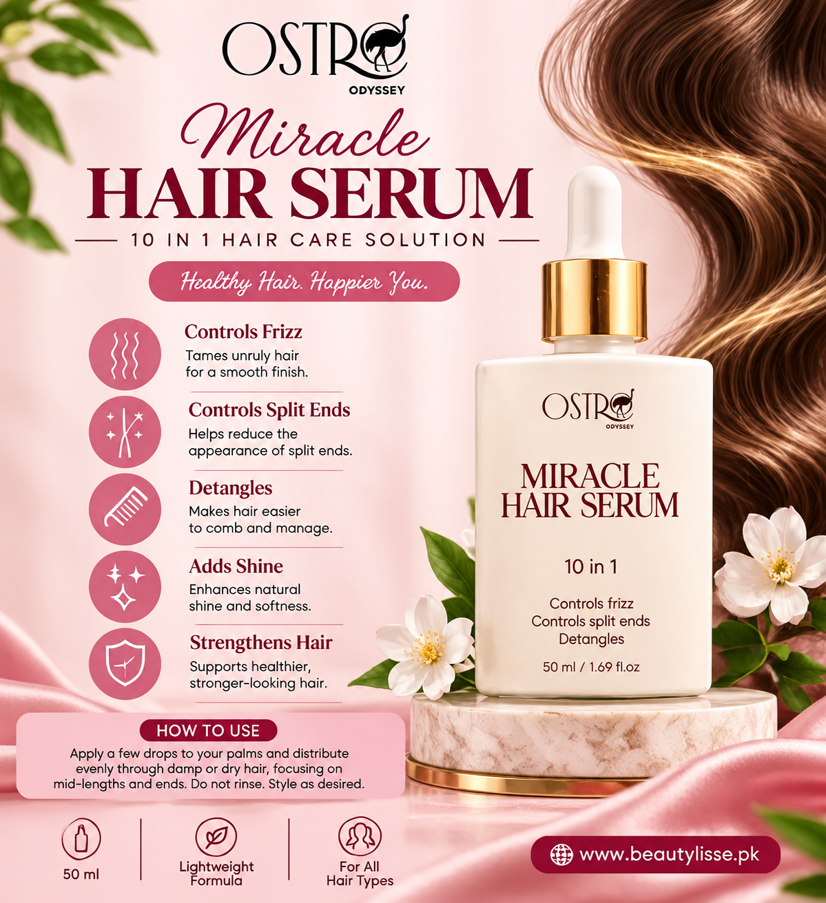Ostro Odyssey Miracle Hair Serum 50ml – 10-in-1