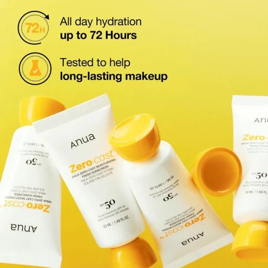 Anua - Zero Cast Moisturizing Finish Sunscreen Spf 50 - 50ml