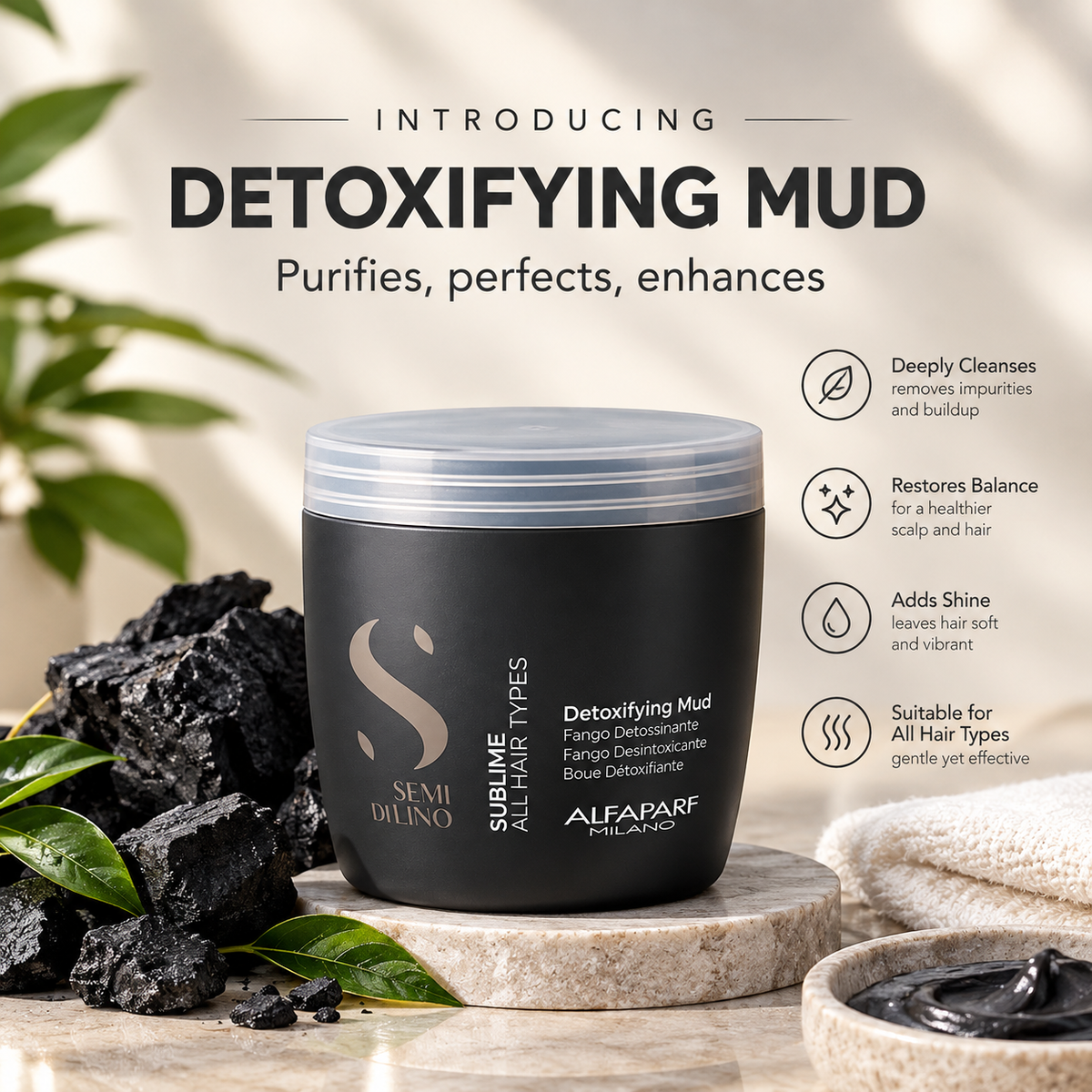 Alfaparf Milano Semi Di Lino Detoxifying Mud Mask – 500ml