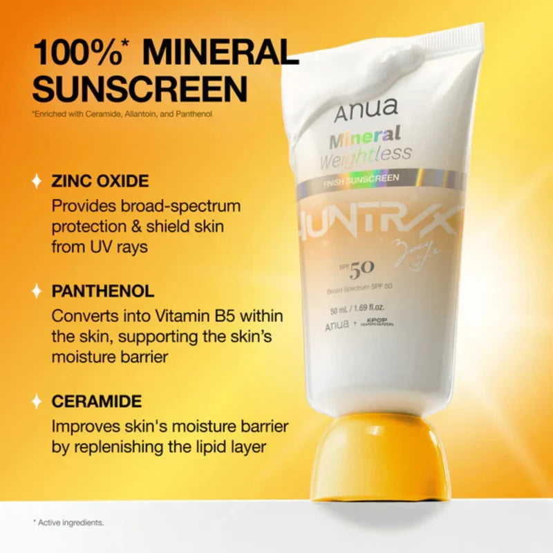 Anua Mineral Weightless Finish Sunscreen SPF 50 PA+++ 50ml