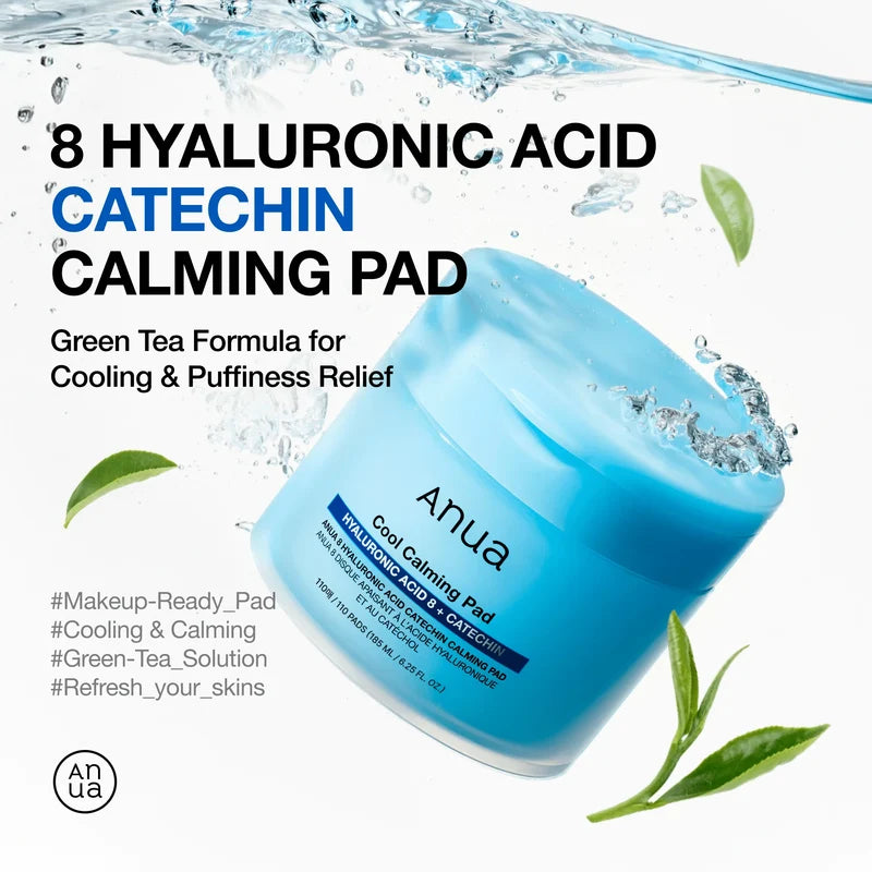 Anua 8 Hyaluronic Acid Catechin Calming Pad 185ml